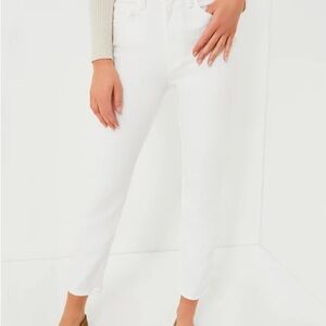 MOTHER White Straight Leg Jeans
